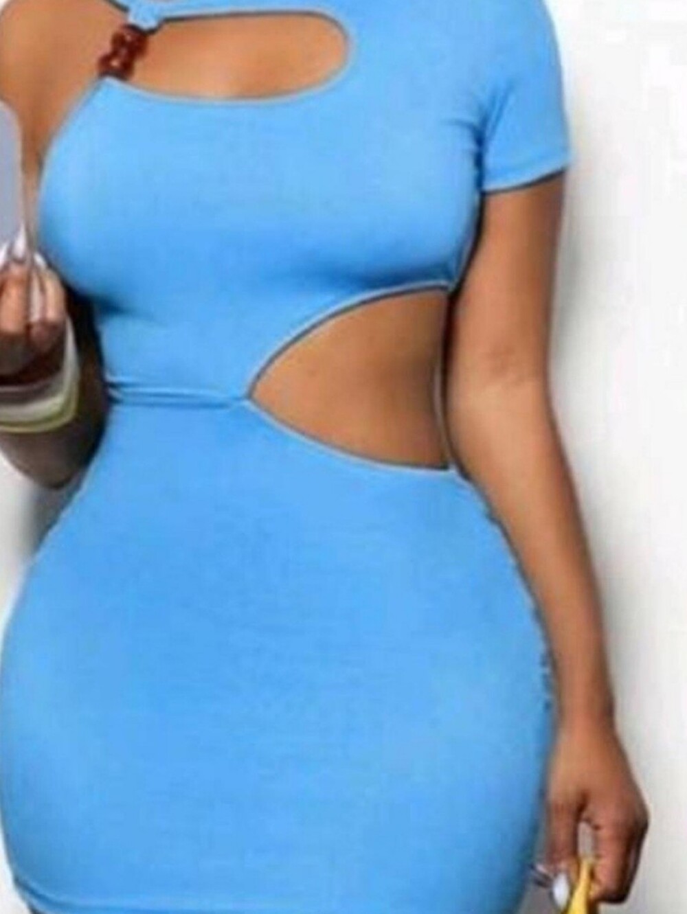 Blue Cutout Bodycon Dress Size XL